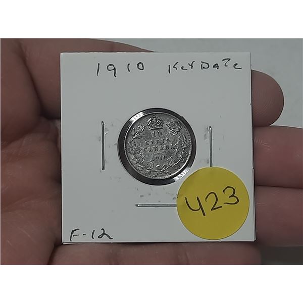 1910 Canada Silver 10 Cent. (Key Date)