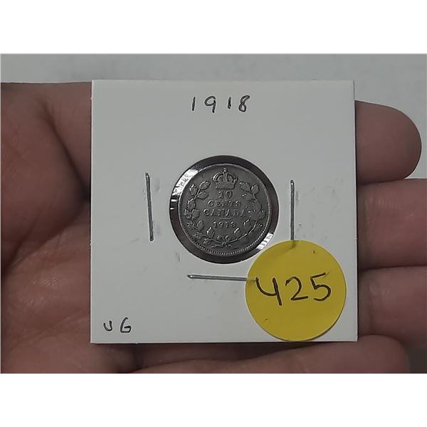 1918 Canada Silver 10 Cent.