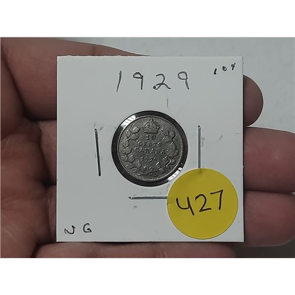 1929 Canada Silver 10 Cent.