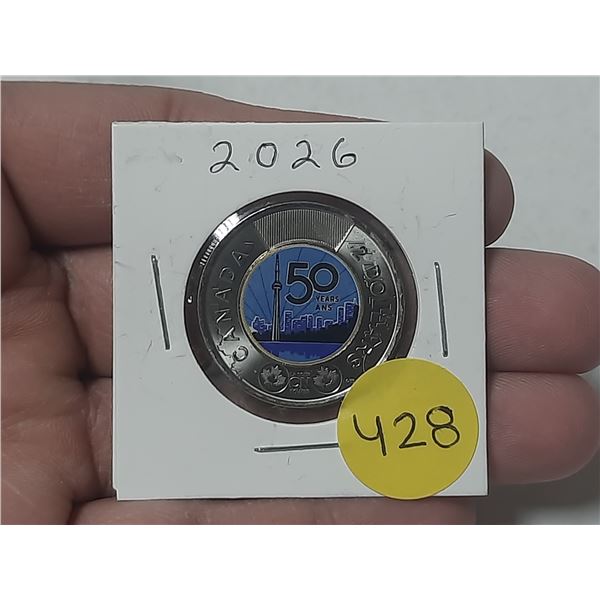 2026 $2 50th anniversary of the CN Tower. (Colored)