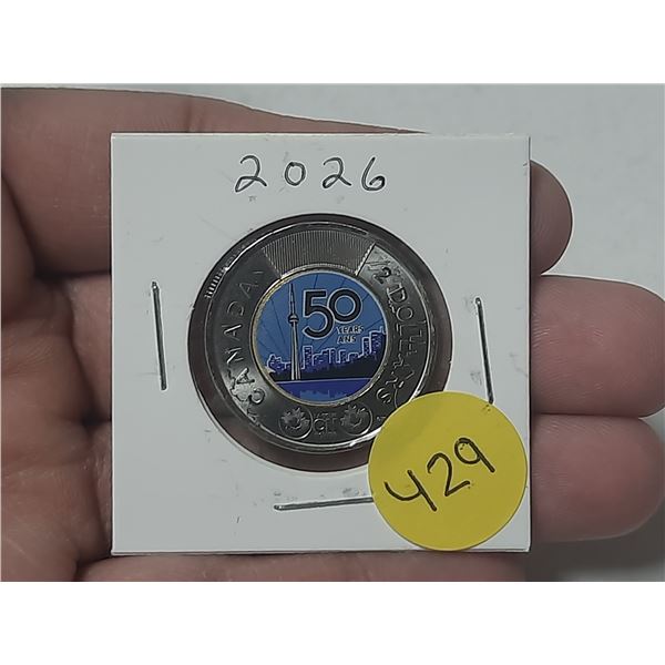 2026 $2 50th anniversary of the CN Tower. (Colored)