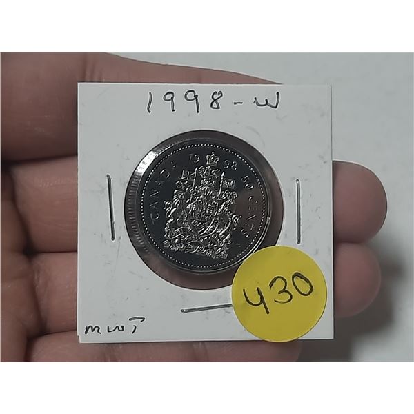 1998 W Canada Proof Like 50 Cents.