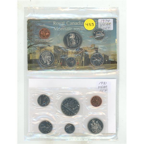 1974 and 1981 Canada Proof Like Uncirculated Coin Set.