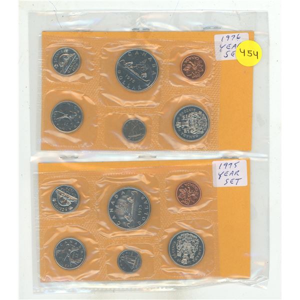 1976 and 1975 Canada Proof Like Uncirculated Coin Set.