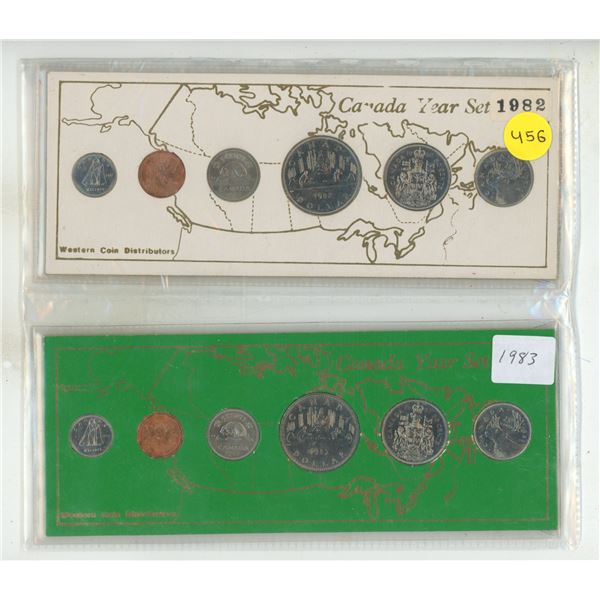 1982 and 1983 Canada Proof Like Uncirculated Coin Set.