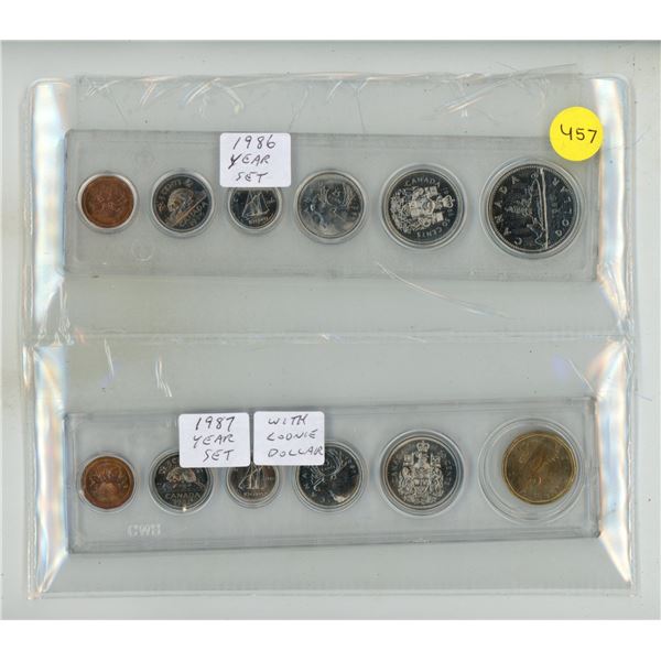 1986 and 1987 Canada Proof Like Uncirculated Coin Set.