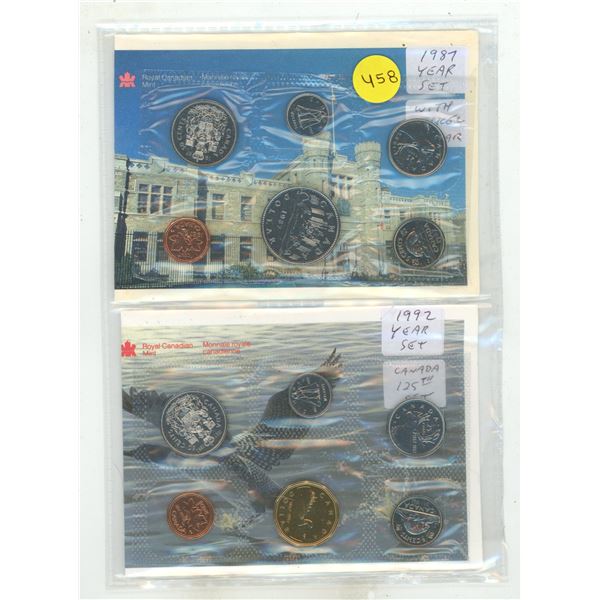 1987 and 1992 Canada Proof Like Uncirculated Coin Set.