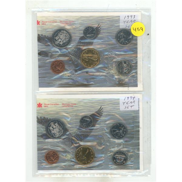 1993 and 1994 Canada Proof Like Uncirculated Coin Set.