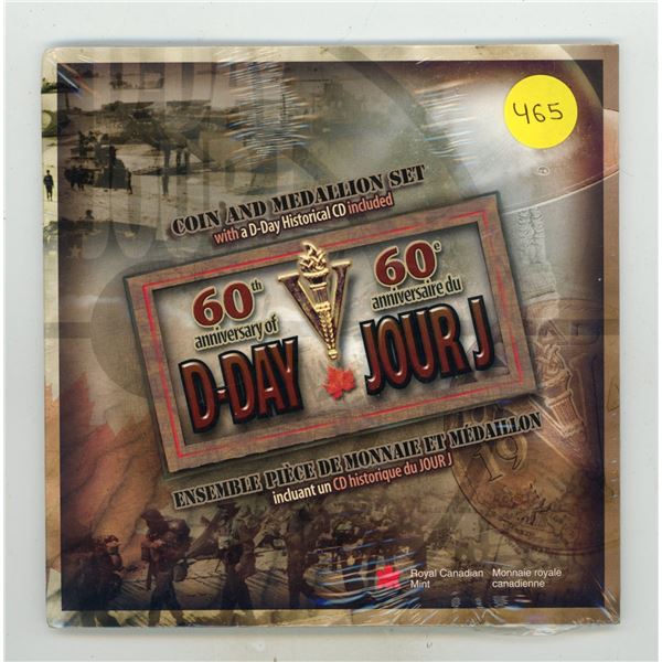 1944 – 2004 60th Anniversary of D-Day Coin and Medallion Set with D-Day Historical CD. Hous