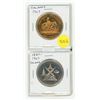 Image 1 : Set of 2 1867 – 1967 Calgary Confederation medals. Both are large. BU.