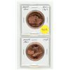 Image 1 : Set of 2 1867 – 1967 Moose Jaw Coin Club medals. Both are large size and bronze. BU.