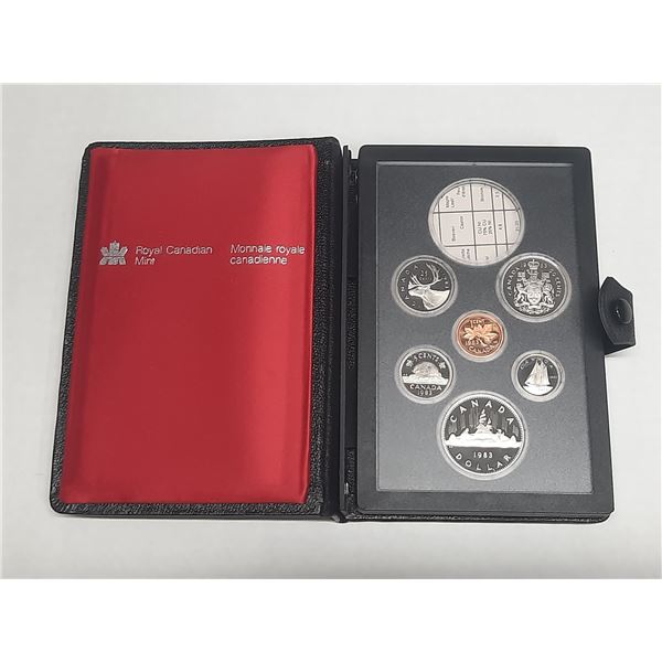 1983 Double Dollar Proof Set. Missing the Silver Dollar. Housed in its original RCM case.