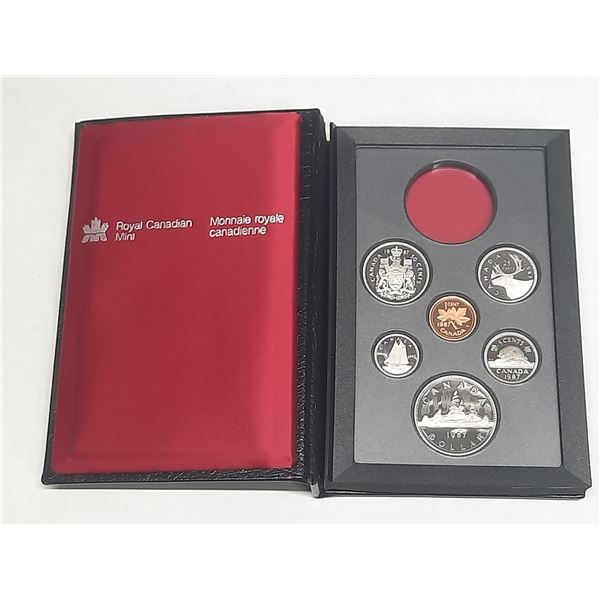 1987 Double Dollar Proof Set. Missing the Silver Dollar. Housed in its original RCM case.