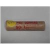 Image 1 : Complete roll of 50 Canadian 1966 Small Cents, housed in a Bank of Montreal roll. BU Red.