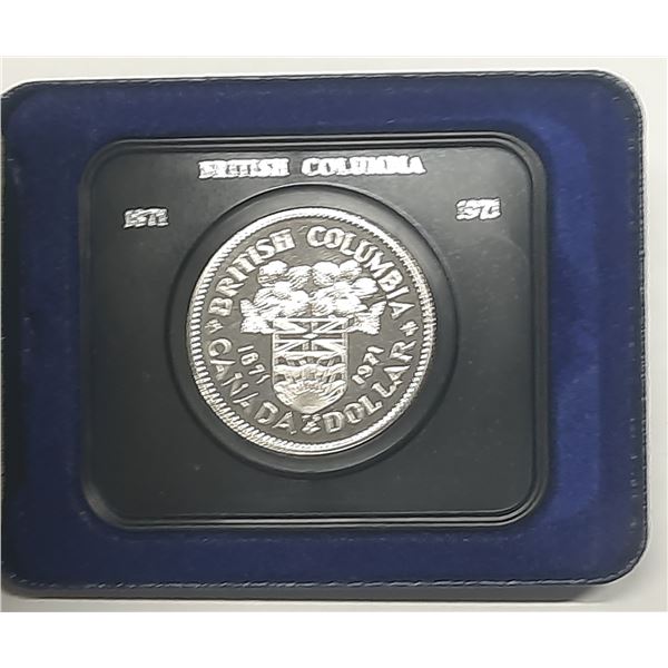 1971 British Columbia Centennial Specimen Nickel Dollar. Housed in its original RCM case.