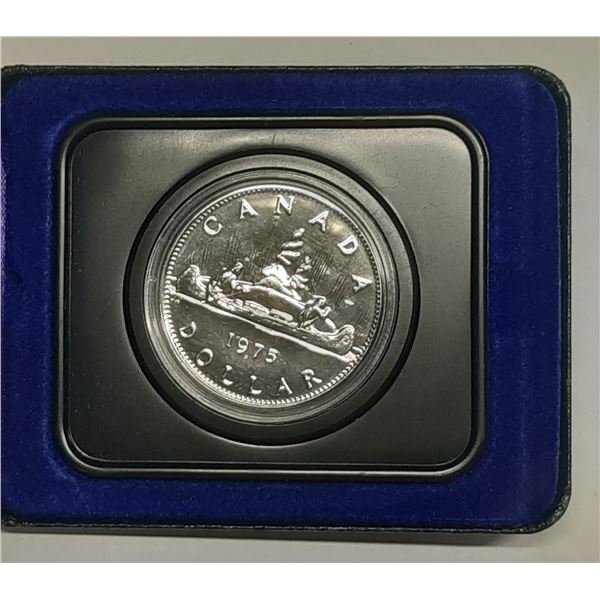 1975 Specimen Nickel Dollar. Housed in its original RCM case.