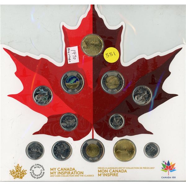 1867 – 2017 My Canada, My Inspiration Coin Collection. 12-coin set includes 2 Colourized co