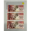 Image 1 : (3) 2004 Canada Fifty Dollars - (In Sequence & Uncirculated).