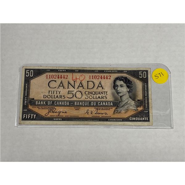 1954 Canada Fifty Dollars - (Devil's Face).