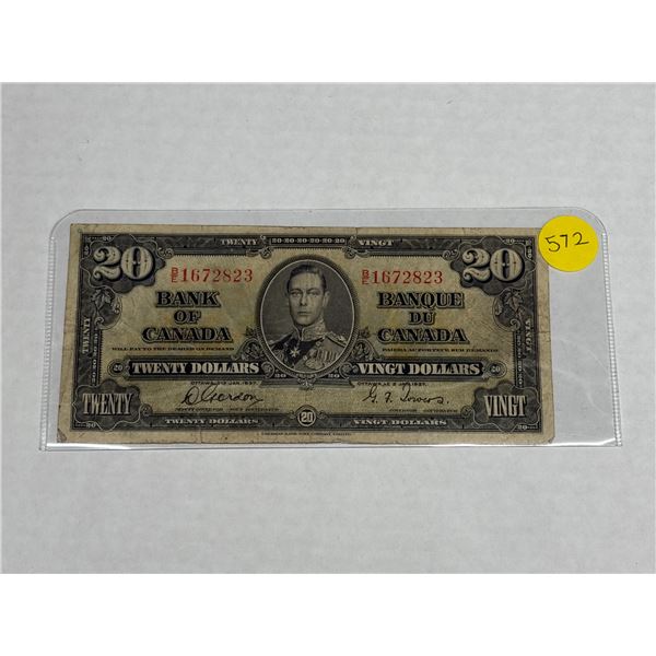 1937 Canada Twenty Dollars.