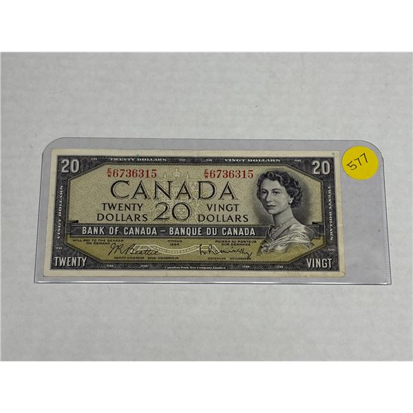 1954 Canada Twenty Dollars.