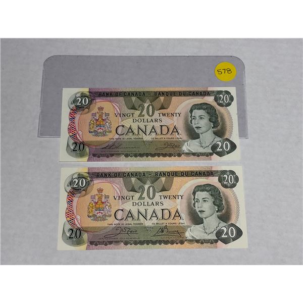 (2) 1979 Canada Twenty Dollars  - (Uncirculated).