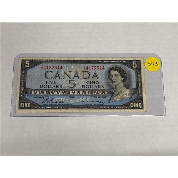 1954 Canada Five Dollars.