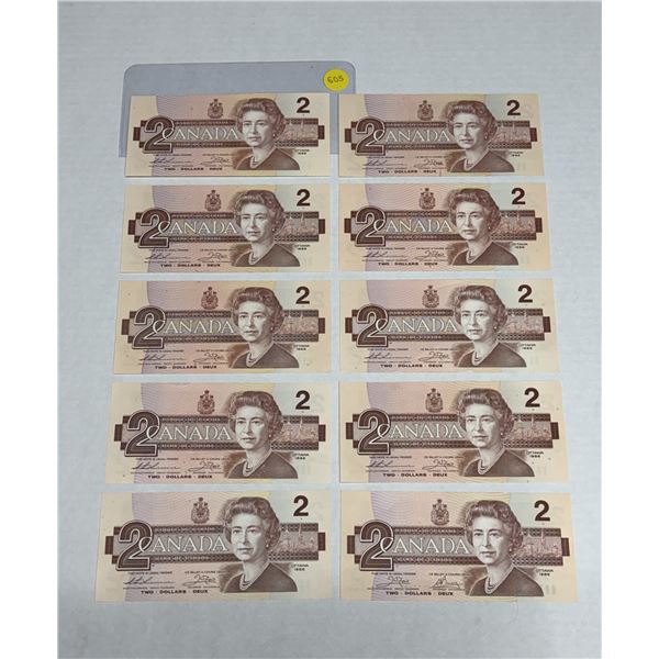 (10) 1986 Canada Two Dollars - (Uncirculated)