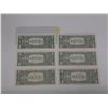 Image 2 : (5) 1988 and (1) 1969 U.S.A One Dollars.