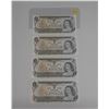 Image 1 : (4) 1973 Canada One Dollars - (In Sequence & Uncirculated).
