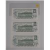 Image 2 : (3) 1973 Canada One Dollars - (In Sequence & Uncirculated).