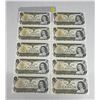 Image 1 : (10) 1973 Canada One Dollars - (Uncirculated).