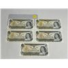 Image 1 : (5) 1973 Canada One Dollars - (Uncirculated).