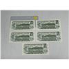 Image 2 : (5) 1973 Canada One Dollars - (Uncirculated).