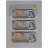 Image 1 : (3) 1973 Canada One Dollars - (Two Notes In Sequence)