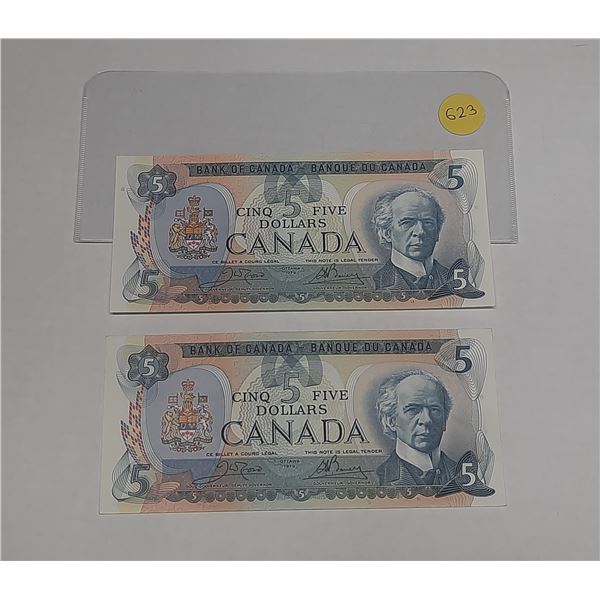 (2) 1979 Canada Five Dollars - (Uncirculated).