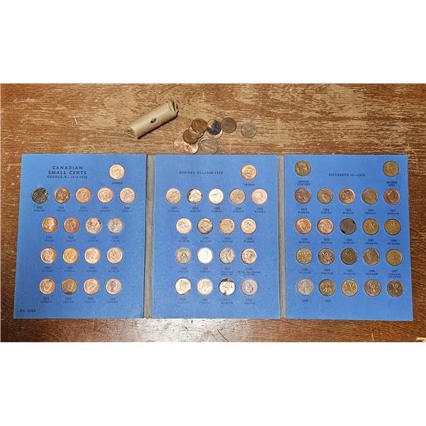 Lot of Pennies US and Canada Mixed Years