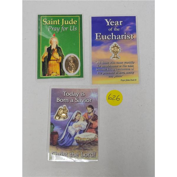 (3) Religious Tokens/Prayer Cards