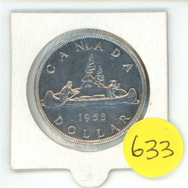 1953 Canada Voyageur 80% Silver Dollar Coin