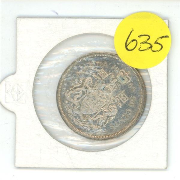 1965 Canada 50 Cents Coat of Arms 80% Silver Half Dollar Coin