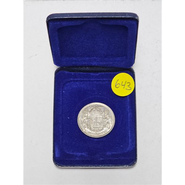 1943 Canada 50 Cents Coat of Arms 80% Silver Half Dollar Coin