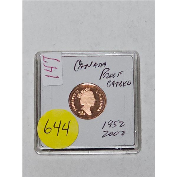 2002 Canada Golden Jubilee 1 Cent Proof Cameo Coin