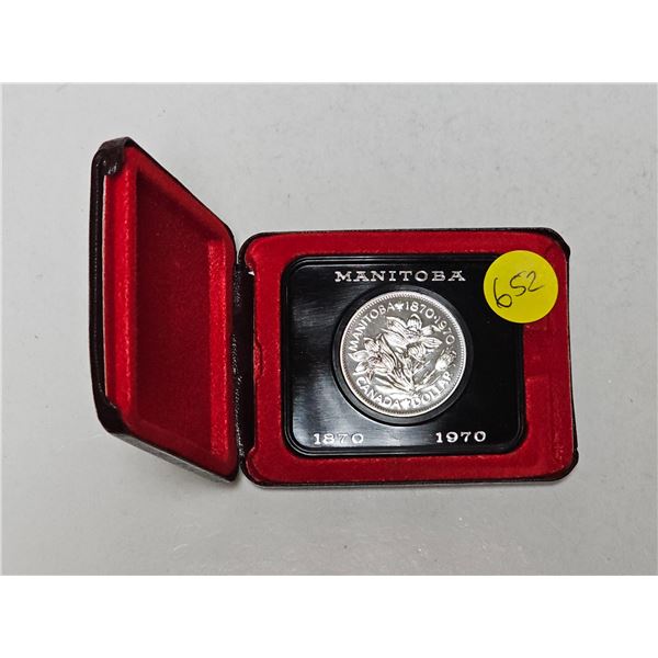 1970 Canada Manitoba Centennial 50% Silver Dollar Coin Boxed
