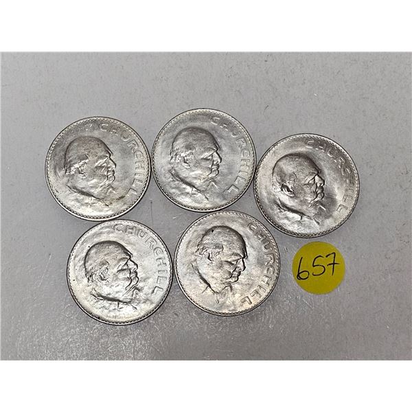 (5) 1965 Great Britain Winston Churchill Commemorative Crown Coins