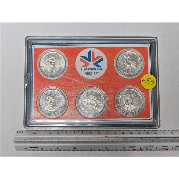 1978 Edmonton Commonwealth Games First Set 5 Commemorative Medals