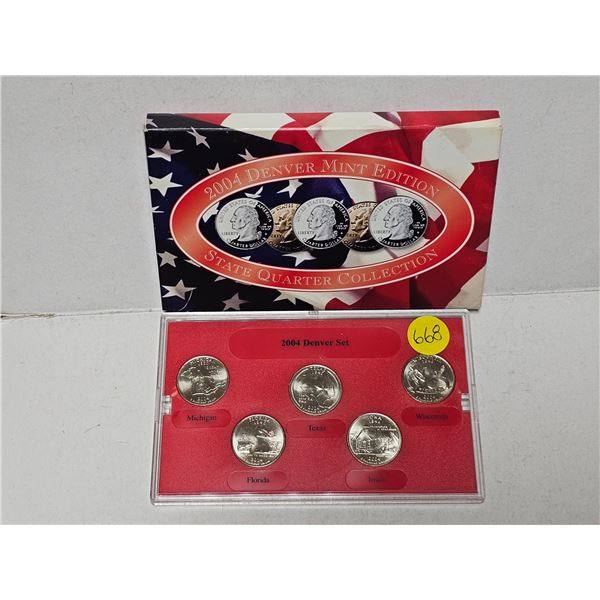2004 US Denver Mint State Quarter Collection 5-Coin Set