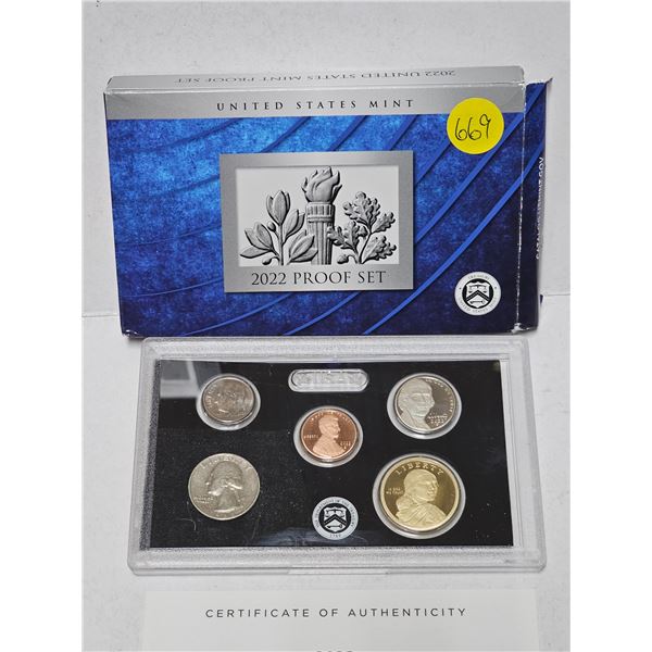 (3) 2022 US Proof Coins and (2) US Replacement Coins ***This is an ALTERED SET – SOLD AS IS