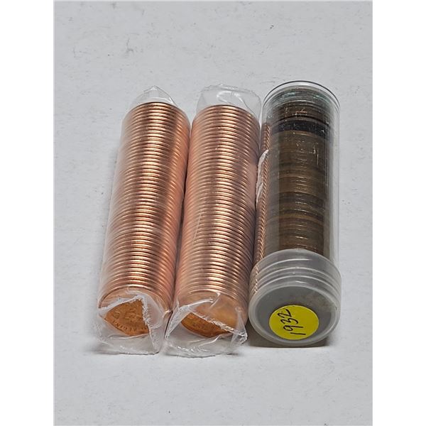 (1) Roll 1932 Canada Pennies, (2) Rolls Magnetic 2007 Canada Pennies