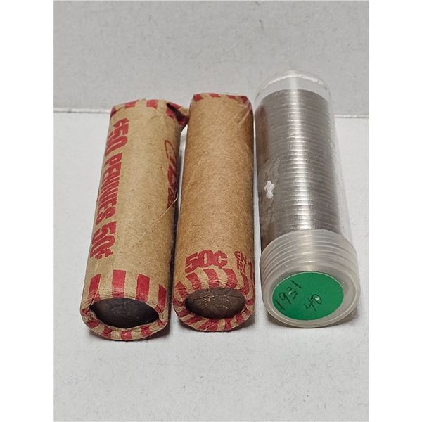 (1) Roll 1931 Canada Nickles, (2) Rolls Canada Pennies