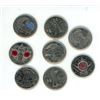 Image 1 : (8) Assorted Coloured and Uncoloured Canadian Commemorative Quarters